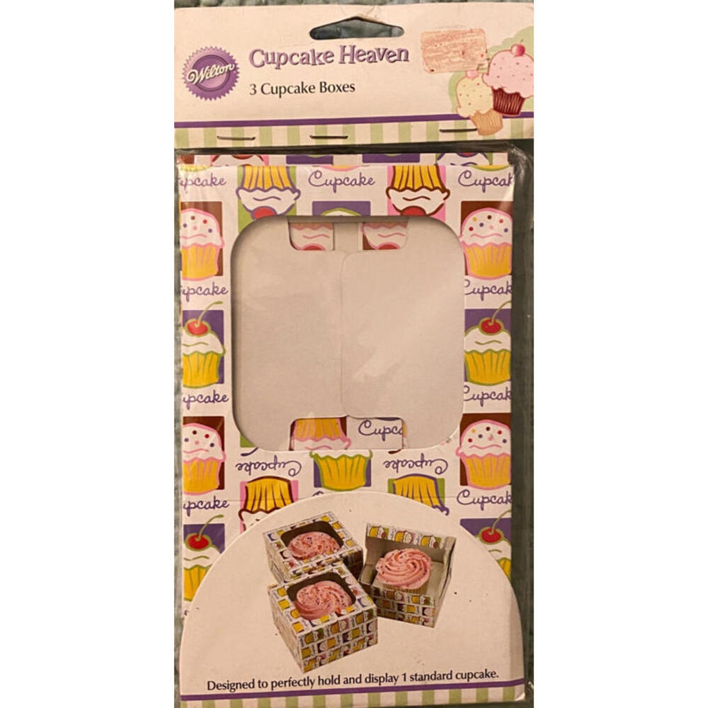 Wilton Set of 3 Cupcake Heaven Single Muffin Boxes Bakery Treat Container